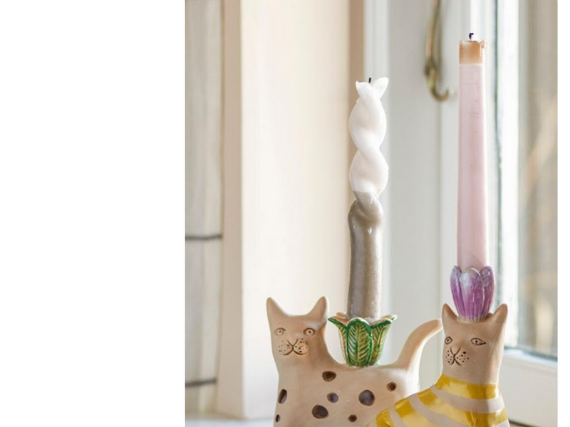 Bloomingville - Set of 2 - Mamie Cat Candlestick (82058194)