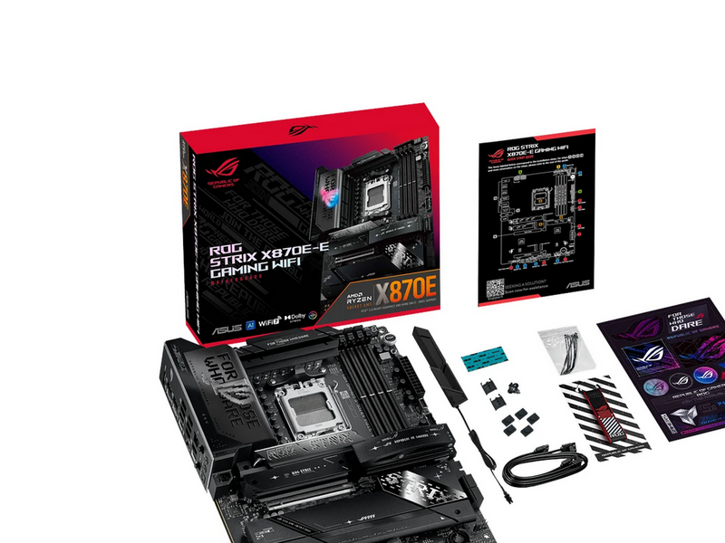 ASUS ROG STRIX X870E-E GAMING WIFI Mainboard - AMD X870E - AMD AM5 - DDR5 RAM - ATX