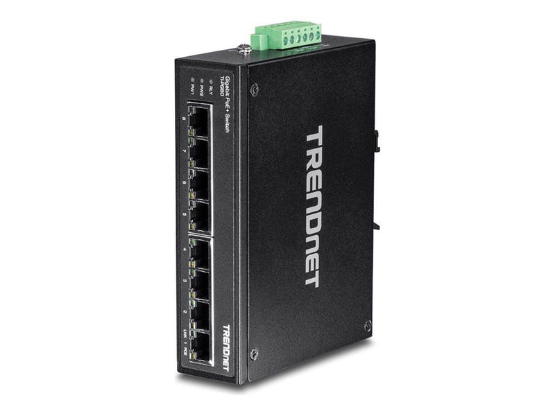 TRENDnet TI-PG80 8-Port Hardened Industrial Gigabit PoE+ DIN-Rail Switch