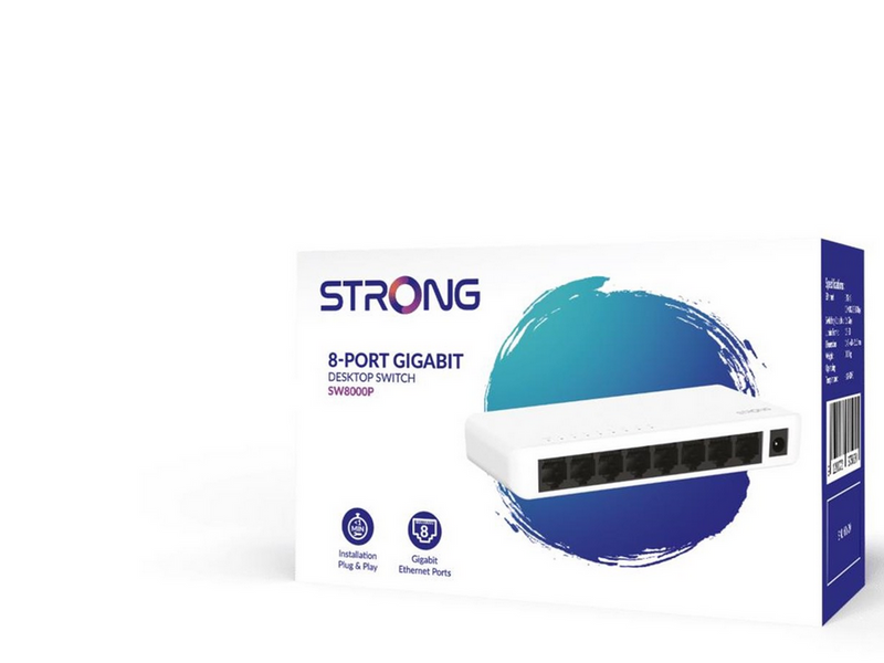 Strong SW8000P Switch - 8-port Gigabit - Plastic