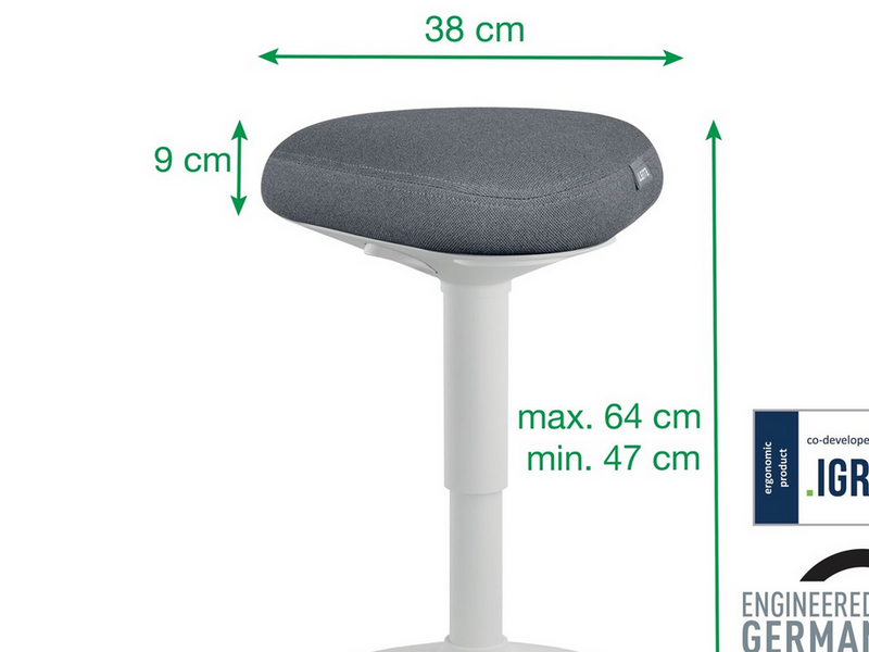 Leitz Ergo Active Sitzhocker mit Komfortsitz, Grau