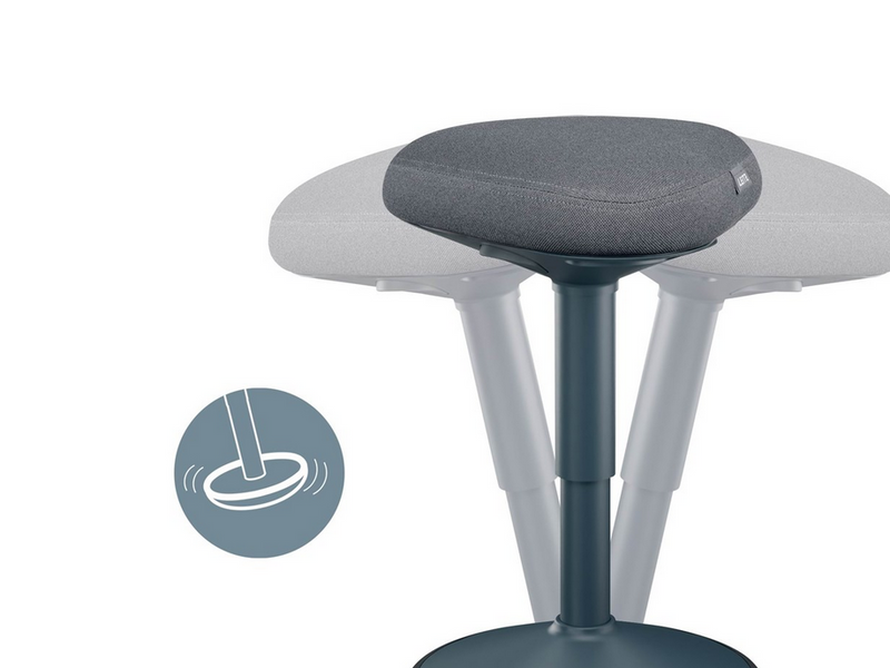 Leitz Ergo Active Sitzhocker mit Komfortsitz, Dunkelgrau