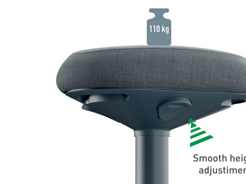 Leitz Ergo Active Sitzhocker mit Komfortsitz, Dunkelgrau