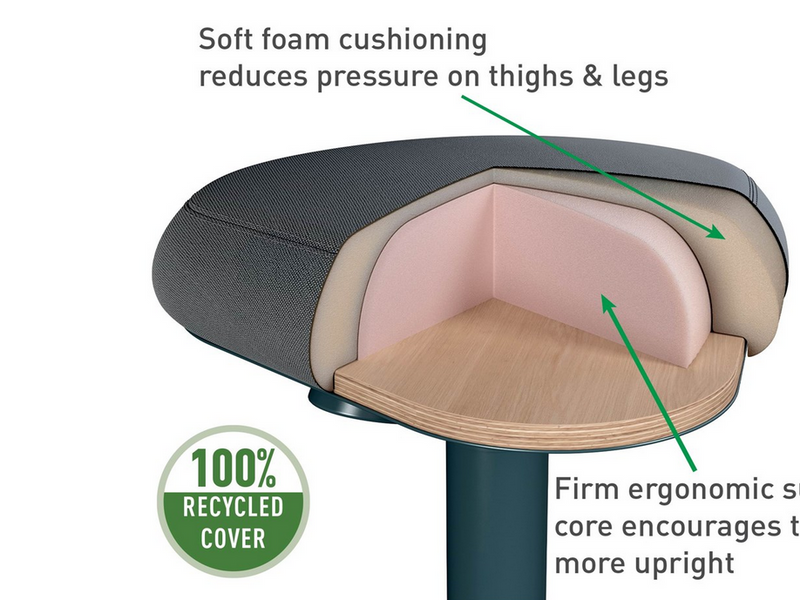 Leitz Ergo Active Sitzhocker mit Komfortsitz, Dunkelgrau