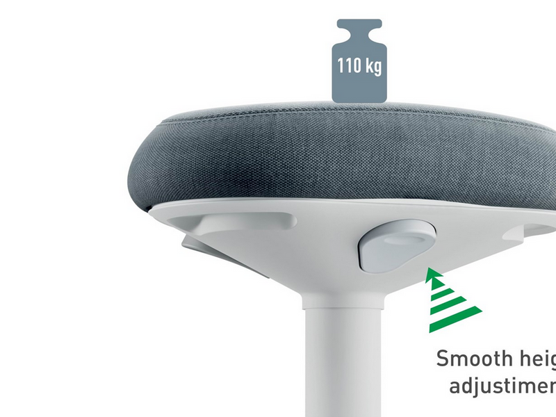 Leitz Ergo Active Stehhhocker mit Komfortsitz, Grau
