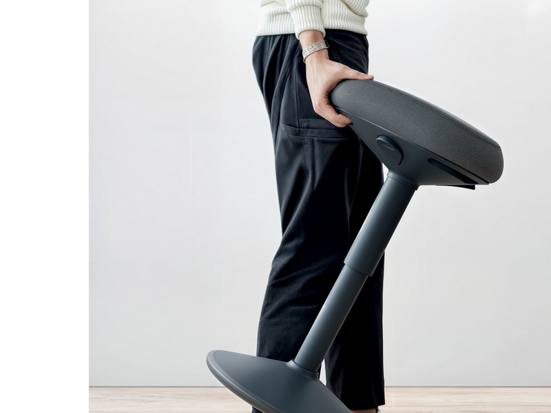 Leitz Ergo Active Stehhhocker mit Komfortsitz, Dunkelgrau