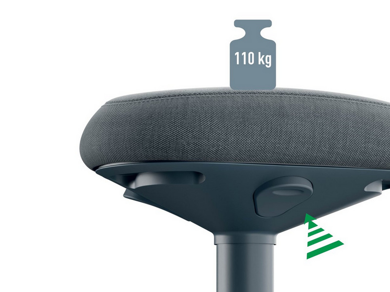 Leitz Ergo Active Stehhhocker mit Komfortsitz, Dunkelgrau