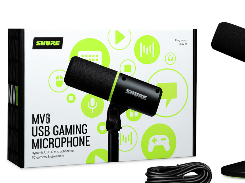 Shure MOTIV MV6 - USB Gaming Microphone - Black
