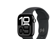 Apple Watch Series 10 GPS + Cellular 46mm - Jet Black Aluminium Case with Black Sport Band - M/L