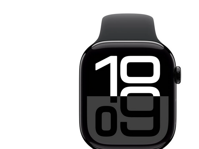 Apple Watch Series 10 GPS + Cellular 46mm - Jet Black Aluminium Case with Black Sport Band - M/L