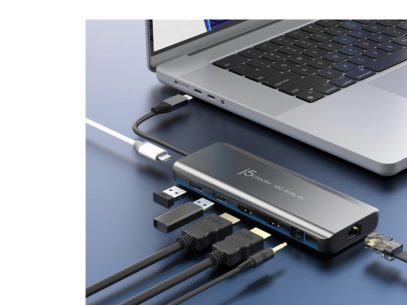 j5create USB-C Dual 4K HDMI 10Gbps Mini Dock (With Ethernet)