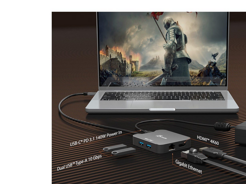 j5create 5-in-1 USB-C Travel Adapter (with Ethernet and 140W PD)