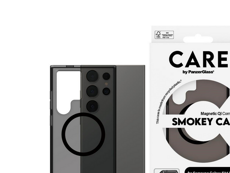 CARE by PanzerGlass Flagship Case Urban Combat Smokey w. Black QI Compatible Samsung Galaxy S24 Ultra