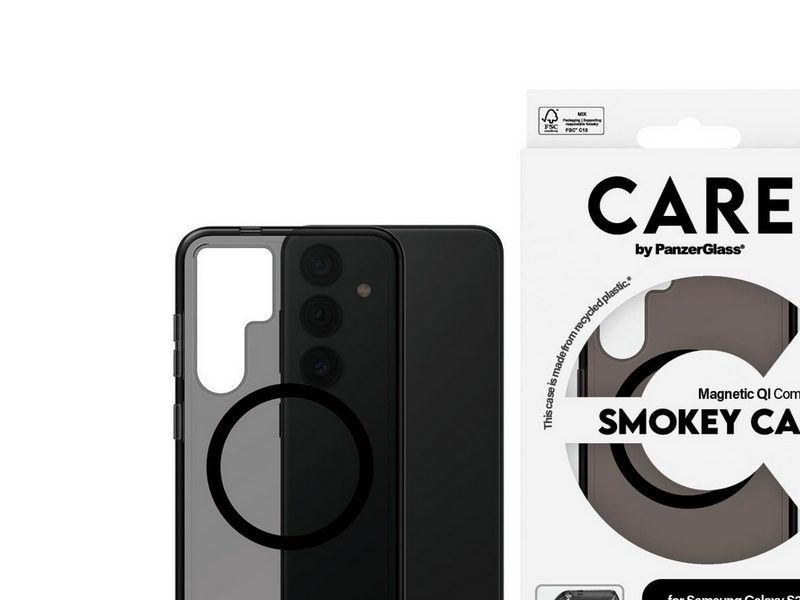 CARE by PanzerGlass Flagship Case Urban Combat Smokey w. Black QI Compatible Samsung Galaxy S24
