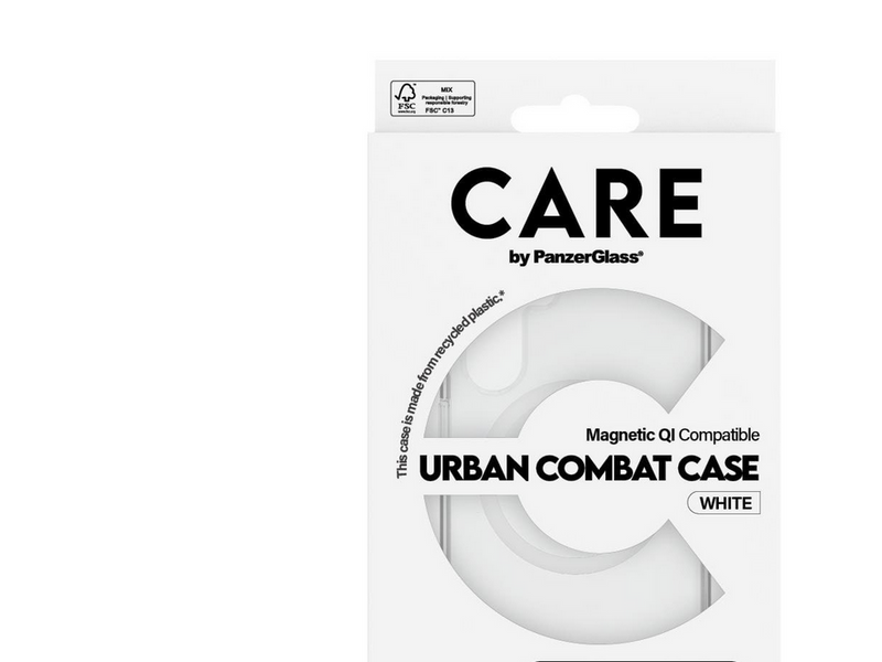 CARE by PanzerGlass Flagship Case Transparent Urban Combat w. White QI Compatible Samsung Galaxy S24