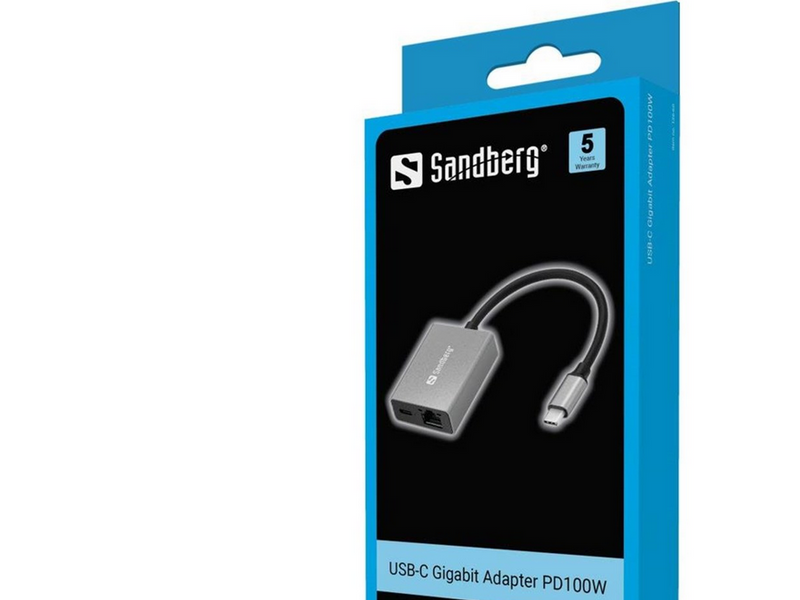 Sandberg USB-C Gigabit Network Adapter (with PD)