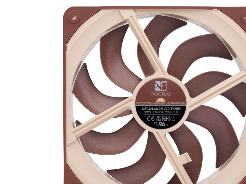 Noctua NF-A14x25 G2 PWM - Gehäuselüfter - 140mm - Braun - 25 dBA