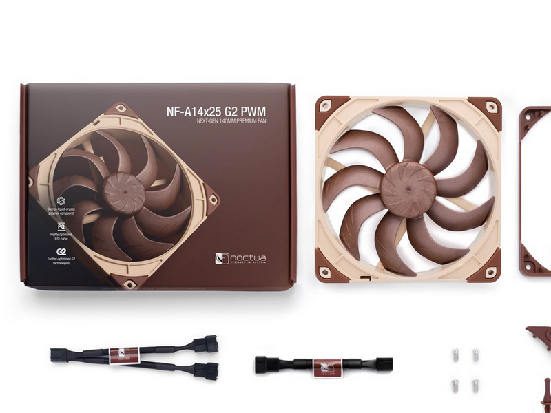 Noctua NF-A14x25 G2 PWM - Gehäuselüfter - 140mm - Braun - 25 dBA
