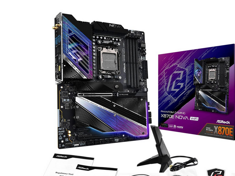 ASRock X870E NOVA WIFI Mainboard - AMD X870E - AMD AM5 - DDR5 RAM - ATX