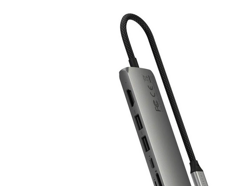 Satechi 7-in-1 USB-C Slim Multiport Adapter with Ethernet - Space Grey