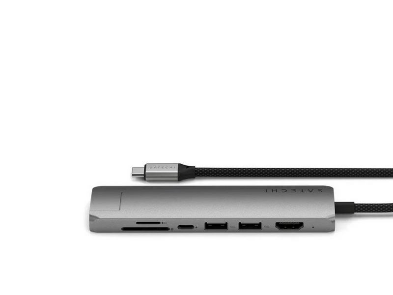 Satechi 7-in-1 USB-C Slim Multiport Adapter with Ethernet - Space Grey
