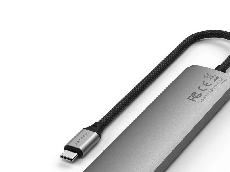 Satechi 7-in-1 USB-C Slim Multiport Adapter with Ethernet - Space Grey