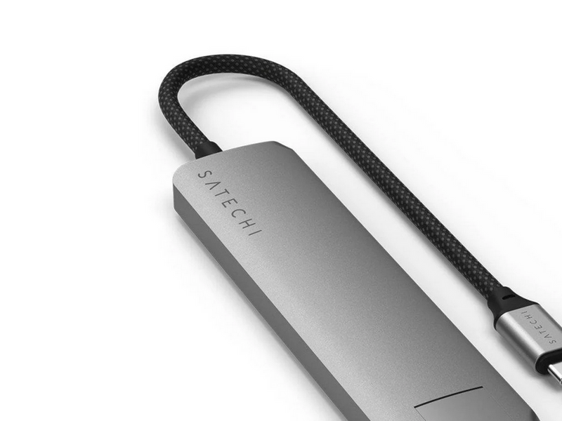 Satechi 7-in-1 USB-C Slim Multiport Adapter with Ethernet - Space Grey
