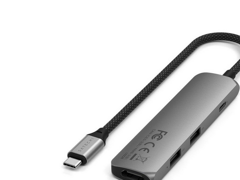 Satechi 4-in-1 USB-C Slim Multiport Adapter 4K - Space Grey