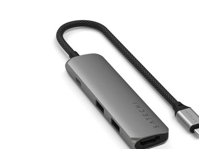 Satechi 4-in-1 USB-C Slim Multiport Adapter 4K - Space Grey
