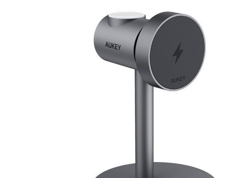 Aukey Wireless charger MagFusion 3 in 1 LC-MC311 15W Qi2 (gray)