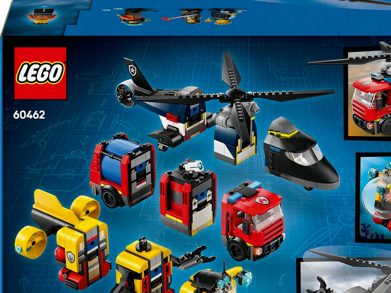 LEGO City 60462 Kombinationsset mit Hubschrauber, Löschauto und U-Boot
