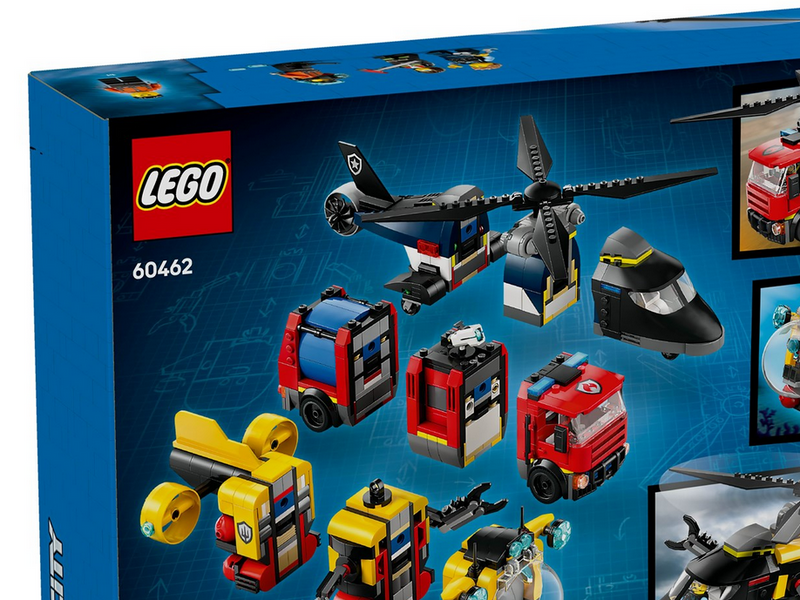 LEGO City 60462 Kombinationsset mit Hubschrauber, Löschauto und U-Boot