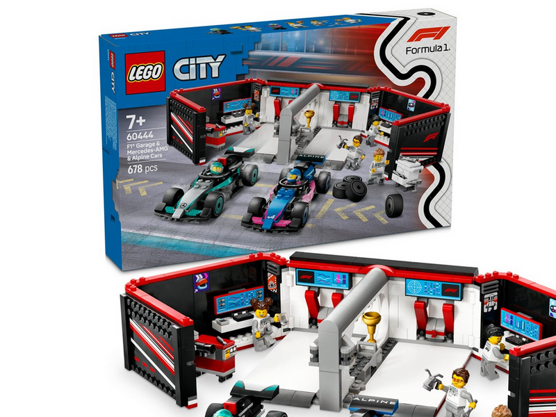 LEGO City 60444 F1® Garage mit Mercedes-AMG & Alpine Rennautos