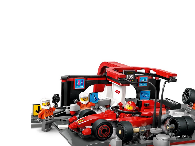 LEGO City 60443 F1® Boxenstopp mit Boxencrew und Ferrari Flitzer