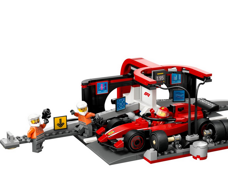 LEGO City 60443 F1® Boxenstopp mit Boxencrew und Ferrari Flitzer