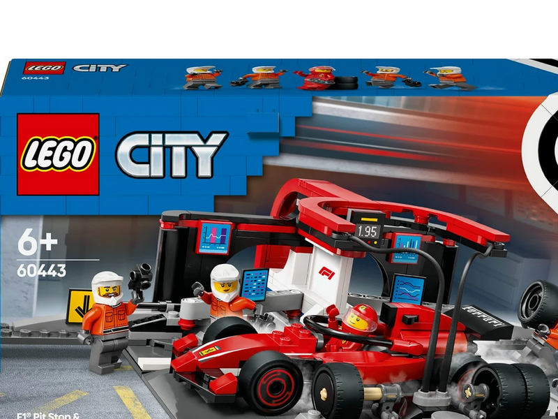 LEGO City 60443 F1® Boxenstopp mit Boxencrew und Ferrari Flitzer