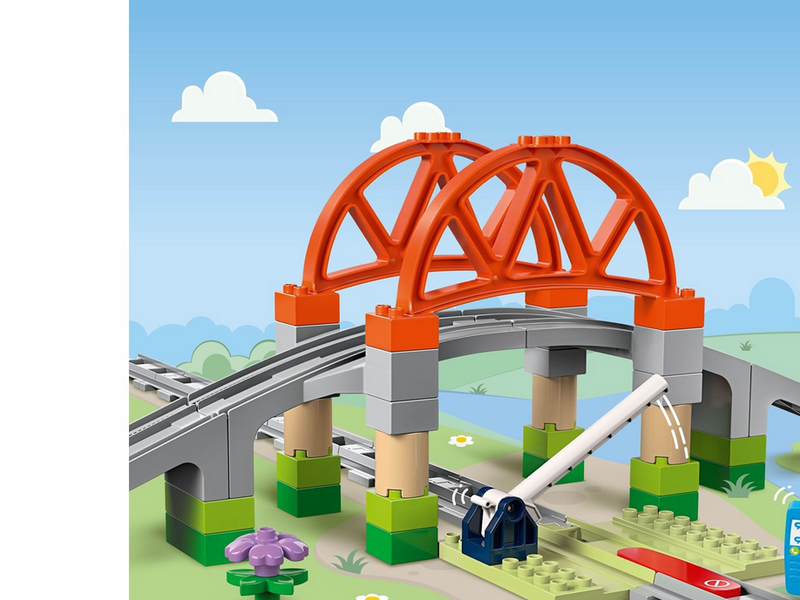 LEGO DUPLO 10426 Eisenbahnbrücke und Schienen – Erweiterungsset