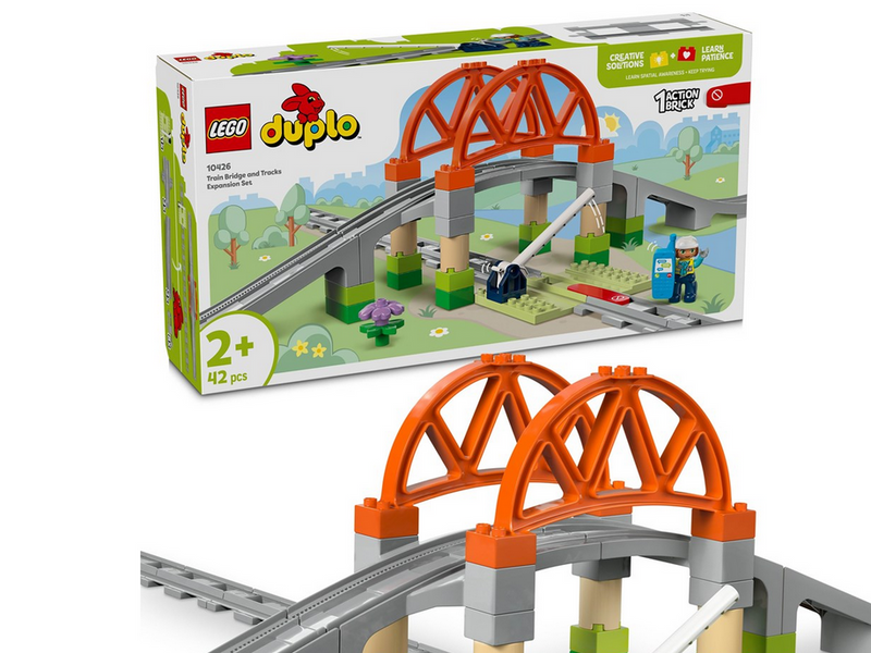 LEGO DUPLO 10426 Eisenbahnbrücke und Schienen – Erweiterungsset