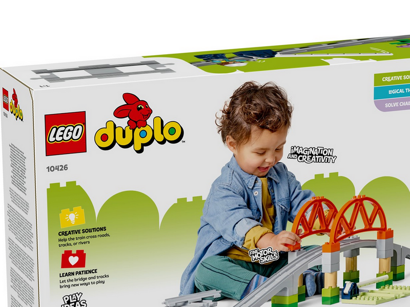 LEGO DUPLO 10426 Eisenbahnbrücke und Schienen – Erweiterungsset