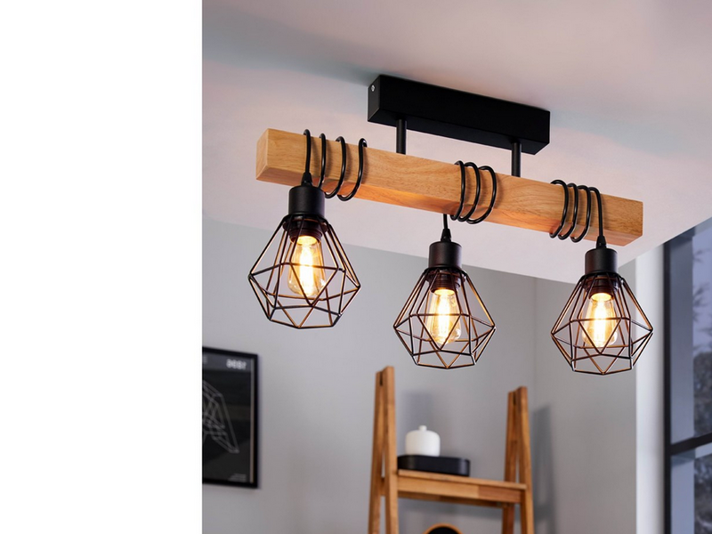 EGLO TOWNSHEND 5 ceiling lamp black/brown