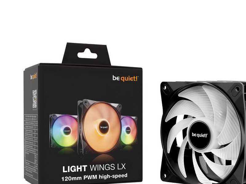 be quiet! LIGHT WINGS LX high-speed (3-pack) - Gehäuselüfter - 120mm - Schwarz mit RGB LED - 31 dBA