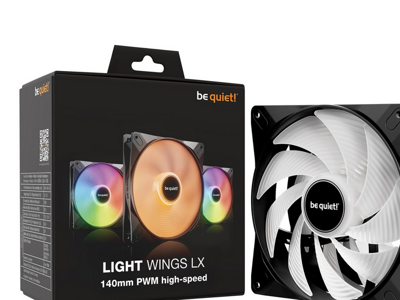 be quiet! LIGHT WINGS LX 140mm high-speed (3-pack) - Gehäuselüfter - 140mm - Schwarz mit RGB LED - 23 dBA