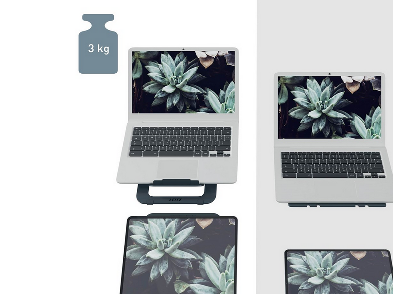 Leitz Ergo Ultraflacher höhenverstellbarer Aluminium-Laptopständer