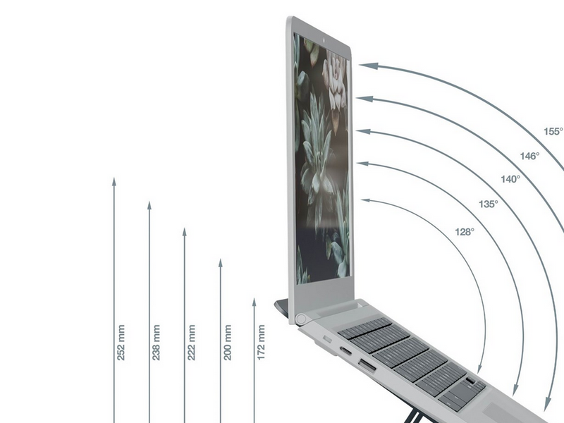 Leitz Ergo Ultraflacher höhenverstellbarer Aluminium-Laptopständer