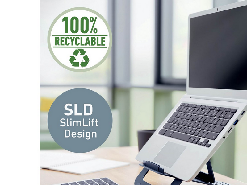 Leitz Ergo Ultraflacher höhenverstellbarer Aluminium-Laptopständer
