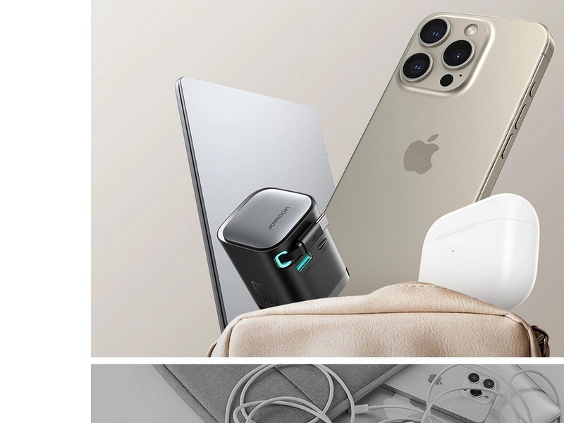 Joyroom Power charger with retractable cable 65W TCL02 GaN