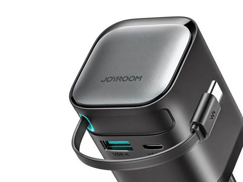 Joyroom Power charger with retractable cable 65W TCL02 GaN