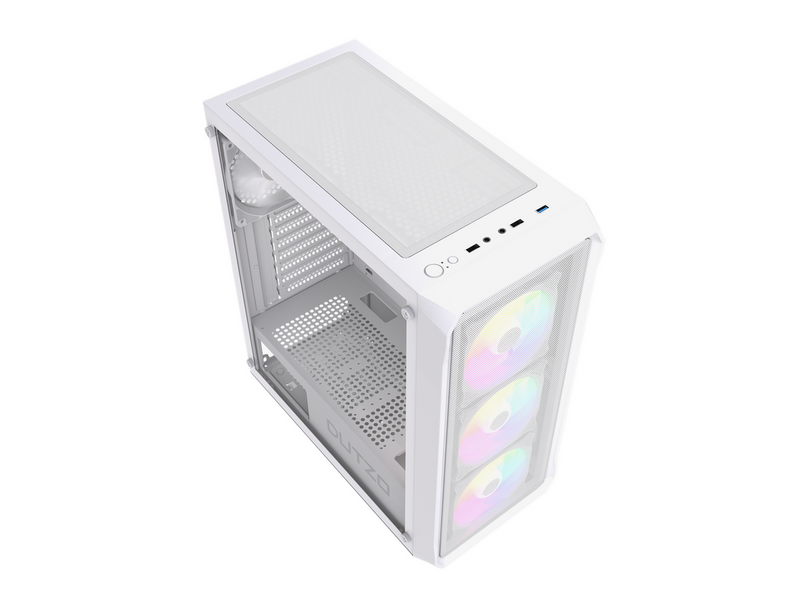 DUTZO C321 Mesh TG ARGB - Gehäuse - Miditower - Weiß