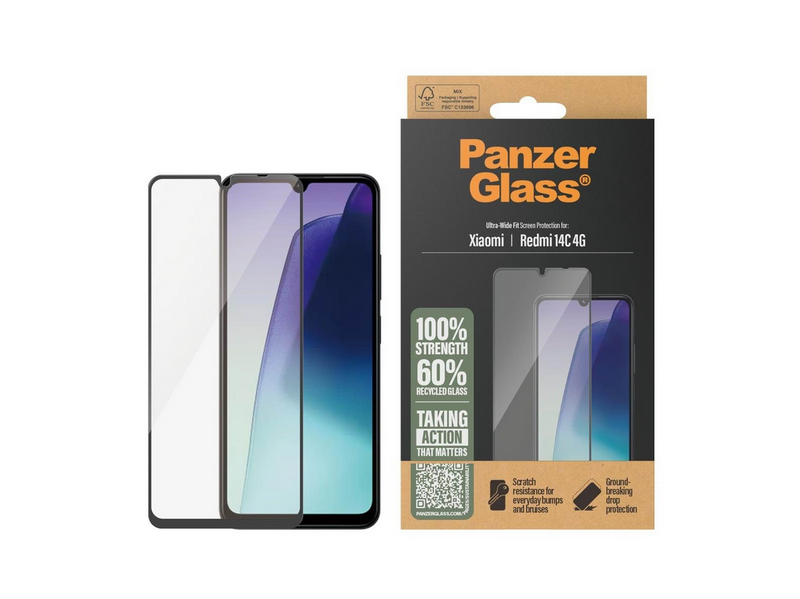 PanzerGlass Screen Protector Xiaomi Redmi 14C | Ultra-Wide Fit