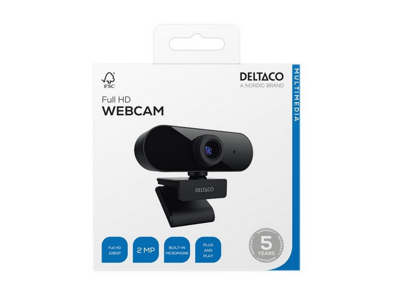 Deltaco W-100 Webcam 1080p / 23 fps